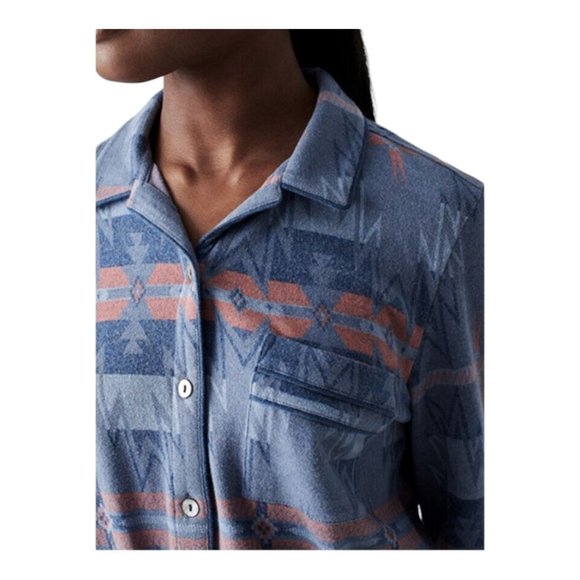 Faherty Long Sleeve Button Front Pajama Top NWOT Sunset Star Size M - Picture 5 of 6